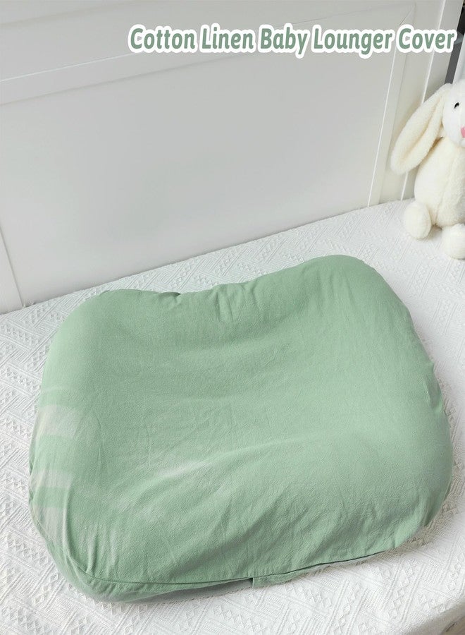 SWESEN Baby Lounger Cover, Breathable Newborn Lounger Cover, Cotton Linen Lounger Slipcover for Baby Girls and Boys, Cover Only, Green - Image 5
